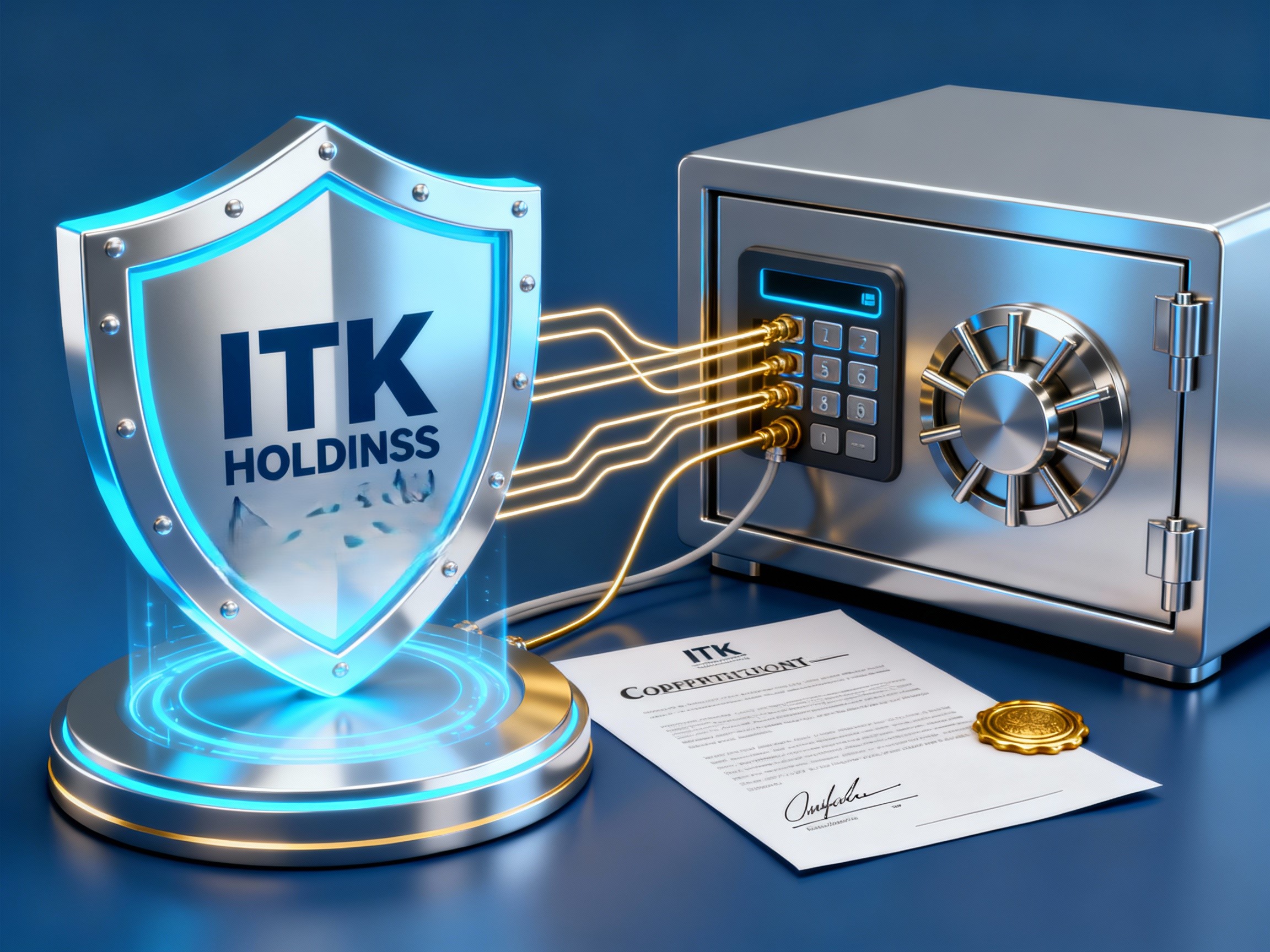 Secure ITK Escrow Digital Payments interface showing a protected transaction lock graphic over African financial data. This image represents risk mitigation, trust, and secure escrow services for real estate and business transactions in Uganda and East Africa.