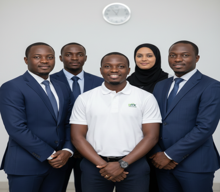 ITK Holdings management team providing business consulting, investment advisory, healthcare, real estate, agriculture, and logistics solutions in Uganda and East Africa.